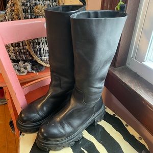 Steve Madden Tall Leather Knee High Platform Boots